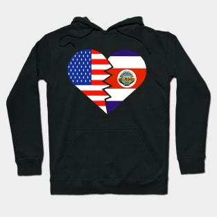 Costa Rica Flag USA Flag Pura Vida Hispanic Latino Spanish Food Culture 2 Hoodie